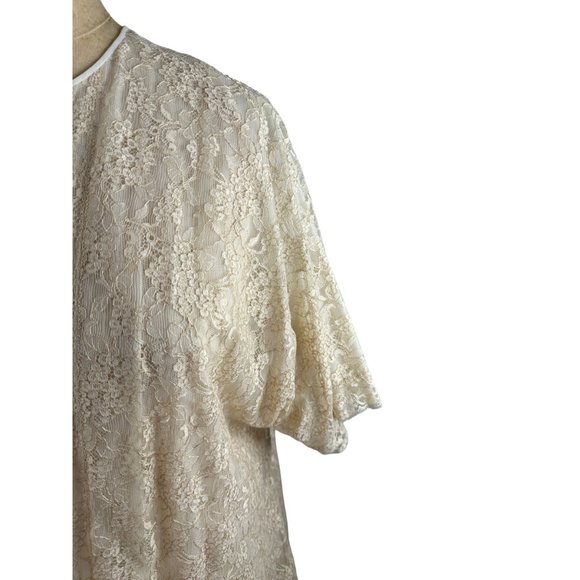1950s ivory lace and nylon robe by Vanity Fair Size M/L. VFG - Picture 4 of 9